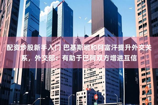 配资炒股新手入门 巴基斯坦和阿富汗提升外交关系，外交部：有助于巴阿双方增进互信