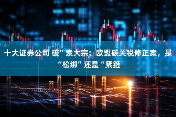 十大证券公司 碳”索大宗：欧盟碳关税修正案，是“松绑”还是“紧箍