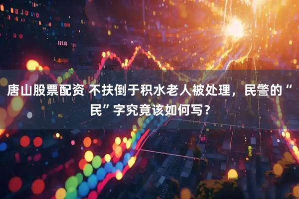 唐山股票配资 不扶倒于积水老人被处理，民警的“民”字究竟该如何写？